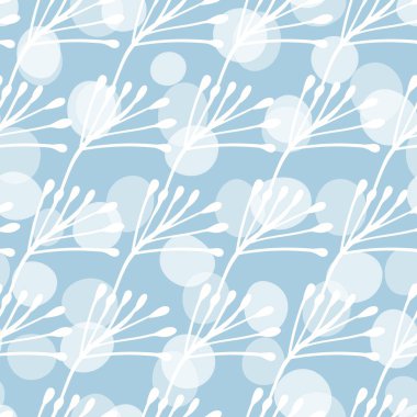 El çizimi yaprakları olan dikişsiz bir çiçek. Güzel bir sonbahar geçmişi var. Tropik mavi dallar. Modern çiçek kompozisyonları. Duvar kağıdı, kart, kumaş ve tekstil için moda vektör stoku çizimi.