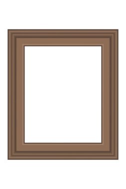 Tasarımınız için kare şeklinde altın renkli ahşap çerçeve. Klasik kılıf. Mesaj için yer. Tablolar ya da fotoğraflar için antika altın, güzel dikdörtgen çerçeveler. Şablon vektör illüstrasyonu