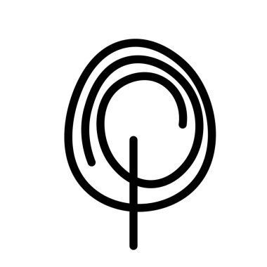 Siyah ve beyaz şablon ağaç simgesi. Beyaz arkaplanda vektör sembolü işareti izole edildi. Ağaçlar düz çizgi simgeleri. Bitkiler, manzara tasarımı. İş fikri kavramı