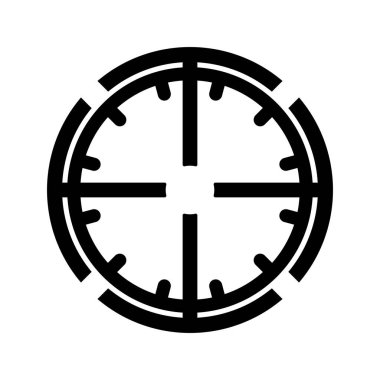 Hedef hedef ikonu, okçu spor oyun sembolü. Hedeflenen nokta işaretçisi. Keskin nişancı tüfeği odaklama işaretçisini vur. Hedef alınıyor. İzole vektör illüstrasyonu