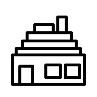 Ev vektör simgesi. Silüet siyah ana hat sembolü inşa ediliyor. İzole vektör çizimi. Moda tarzı tasarımı