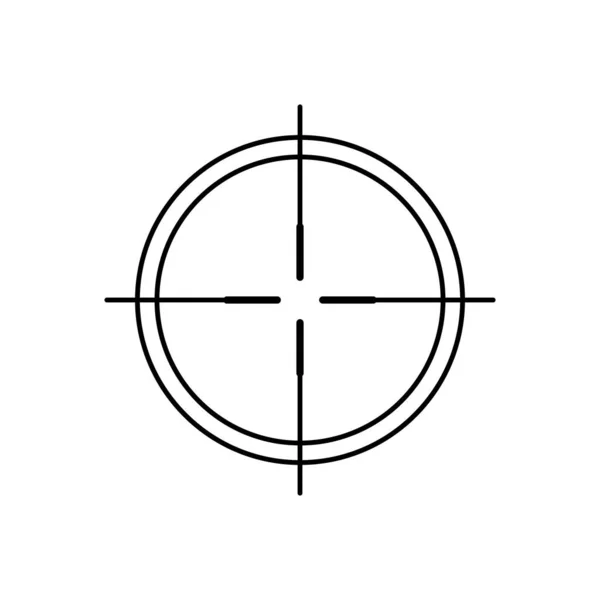 Target aim icon, archer sports game symbol. Game aiming sight dot pointer. Shoot sniper rifle focus cursor. Bullseye mark targeting. Isolated vector illustration — Stock Vector