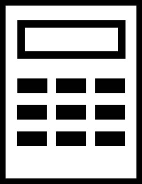 Hesap makinesi ikon vektörü. Tasarruf, finans, beyaz, ekonomi konsepti, grafik tasarım Trendy Flat tarzı, web sitesi, UI. EPS10