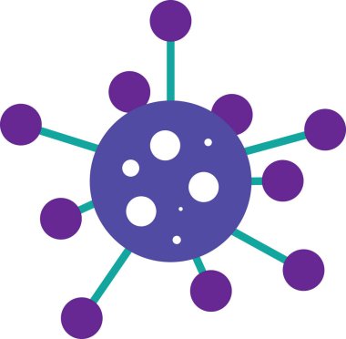 Coronavirus Bakteri Hücre Simgesi, 2019-nCoV, Covid-2019, Covid-19 Coronavirus Bakterisi. Enfeksiyon yok ve Coronavirus Kavramını Durdur. Çin 'de tehlikeli Coronavirus hücresi, Wuhan. İzole Vektör Simgesi
