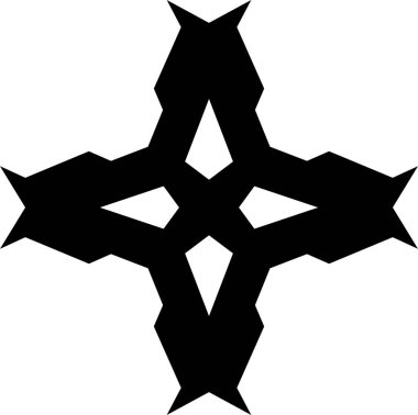 Şekil tasarım ögesi. Soyut grafik kaynak. Eşsiz bir sembol. Basit bir amblem silueti. Vektör grafik illüstrasyonu.