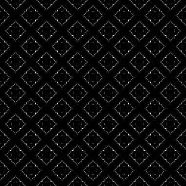 Siyah ve beyaz yüzey deseni. Bw süslemeli grafik tasarımı. Mozaik süsler. Desen şablonu. Vektör illüstrasyonu.