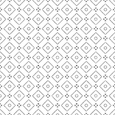 Siyah ve beyaz desenli. Bw süslemeli grafik tasarımı. Mozaik süsler. Desen şablonu. Vektör illüstrasyonu.