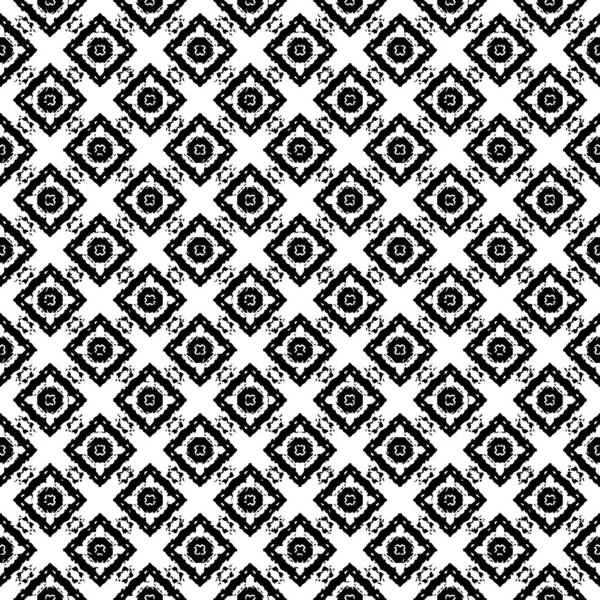 Textura Patrón Blanco Negro Diseño Gráfico Ornamental Adornos Mosaico Plantilla — Vector de stock