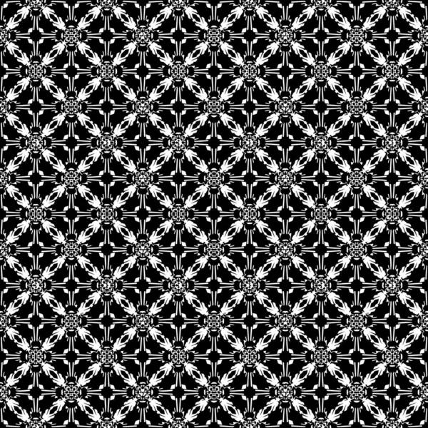 Textura Preto Branco Design Gráfico Ornamental Ornamentos Mosaico Modelo Padrão — Vetor de Stock