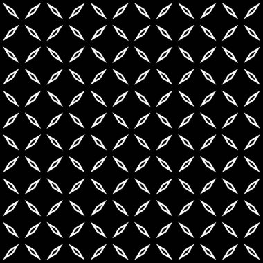 Siyah ve beyaz yüzey deseni. Bw süslemeli grafik tasarımı. Mozaik süsler. Desen şablonu. Vektör illüstrasyonu.