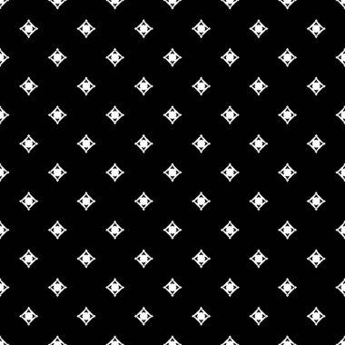 Siyah ve beyaz yüzey deseni. Bw süslemeli grafik tasarımı. Mozaik süsler. Desen şablonu. Vektör illüstrasyonu.