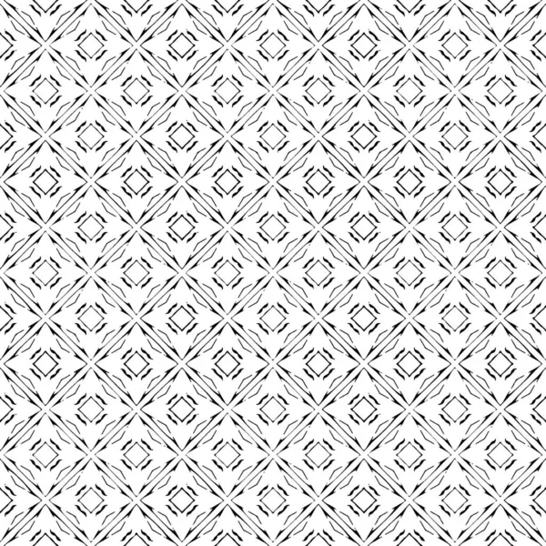 Siyah ve beyaz yüzey deseni. Bw süslemeli grafik tasarımı. Mozaik süsler. Desen şablonu. Vektör illüstrasyonu.