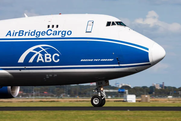 Amszterdam Hollandia 2014 Augusztus Airbridgecargo Airlines Boeing 747 400 Bik — Stock Fotó