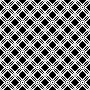 Siyah ve beyaz yüzey deseni. Bw süslemeli grafik tasarımı. Mozaik süsler. Desen şablonu. Vektör illüstrasyonu.