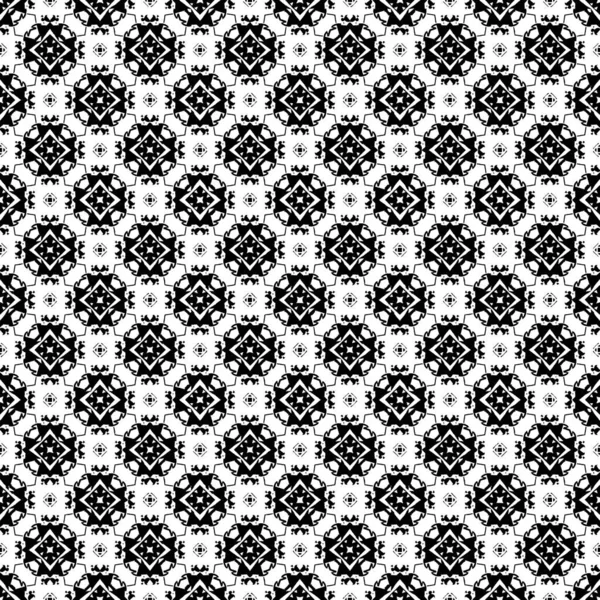 Schwarz Weiße Struktur Des Oberflächenmusters Ornamentale Grafische Gestaltung Mosaikschmuck Mustervorlage — Stockvektor