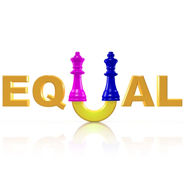 Символ равенства между мужчиной и женщиной — стоковое фото