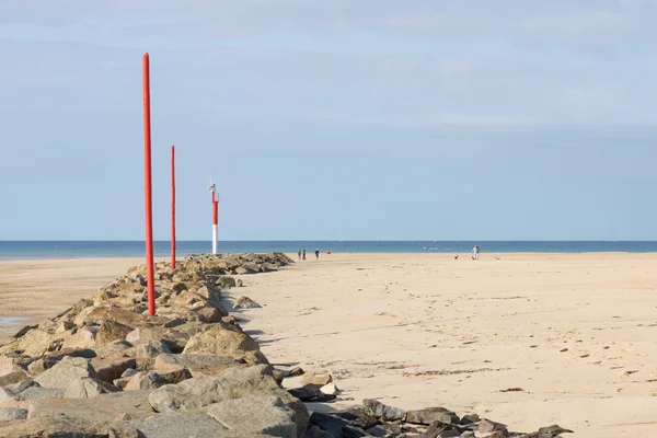 Op het strand van Portbail, Normandië, Frankrijk bij eb — Stockfoto