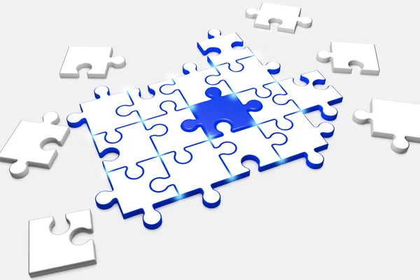 Verbundpuzzle symbolisiert Teamgeist — Stockfoto