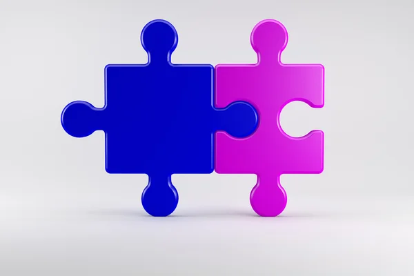 Puzzle parçaları bir çift evlilik sembolize — Stok fotoğraf