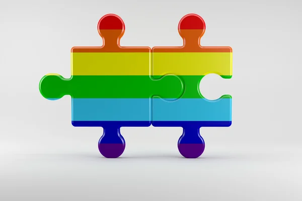 Zwei Teile des Puzzles als Symbol für die Rechte der Homosexuell Menschen — Stockfoto