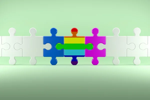 Puzzel als symbool voor de diversiteit — Stockfoto