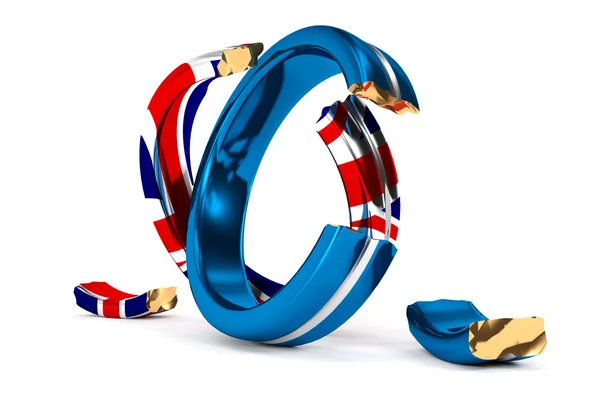 Trasiga bröllop ringar symboliserar Brexit — Stockfoto