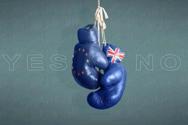 Brexit, symbool van het Referendum Verenigd Koninkrijk Rechtenvrije Stockfoto's