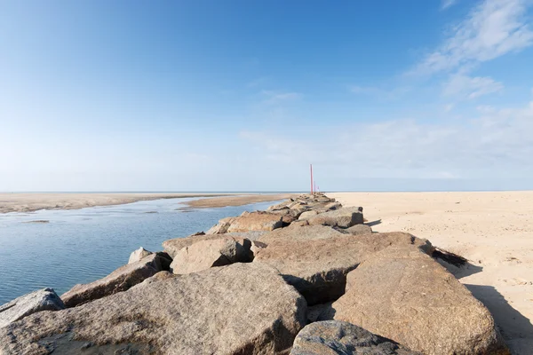 Op het strand van Portbail, Normandië, Frankrijk bij eb — Stockfoto