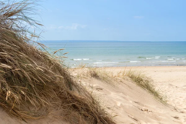 De lege strand van Barneville Carteret, Normandië, Frankrijk — Stockfoto