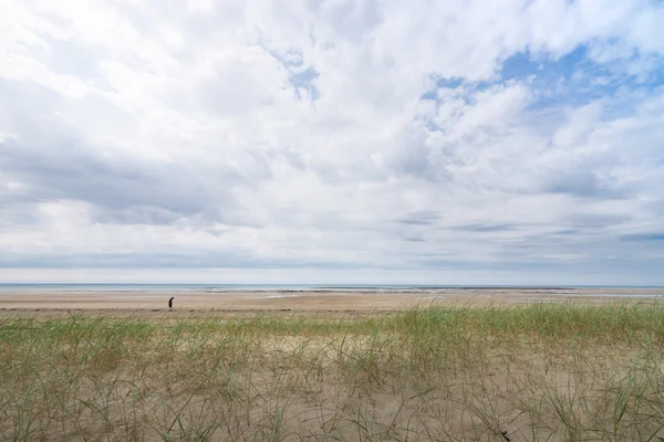 The Lindbergh Beach on a cloudy Day in France, Normandy — Stock Photo, Image