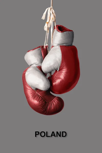 Boxing Gloves in the Color of Poland — Stock Photo, Image