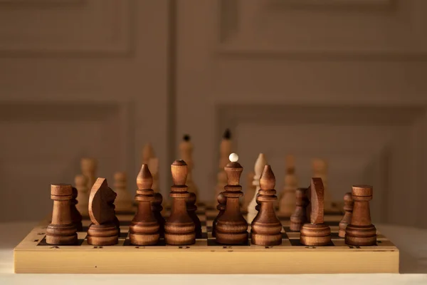 Chess Pieces Board Beautiful Light — Stock Photo, Image