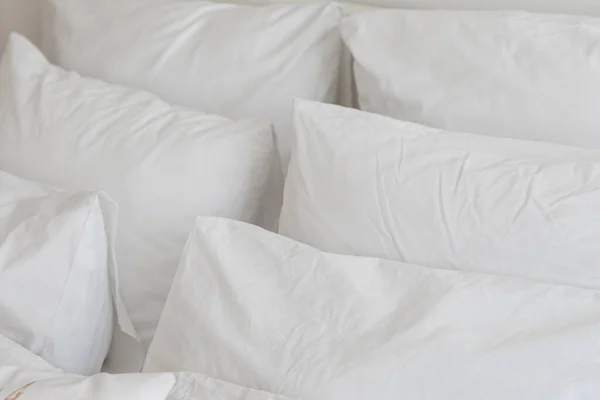 White Hotel Pillows Close — Stock Photo, Image