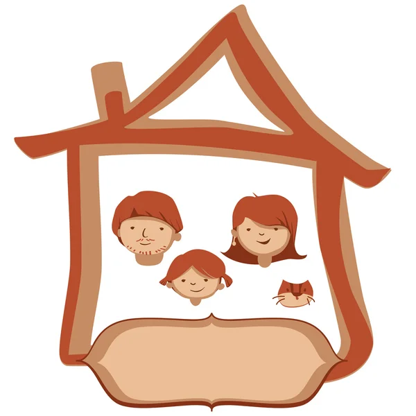 Vector family house — Stock Vector