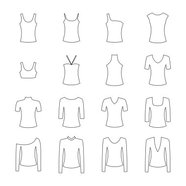 Set of clothes icons, vector illustration clipart