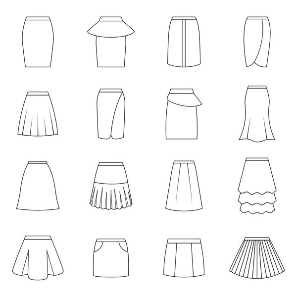 Набор юбок, векторная иллюстрация
