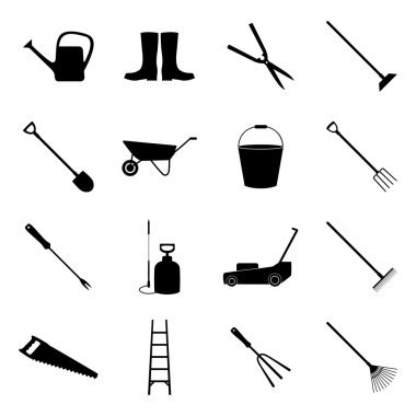 Set of gardening icons, vector illustration clipart