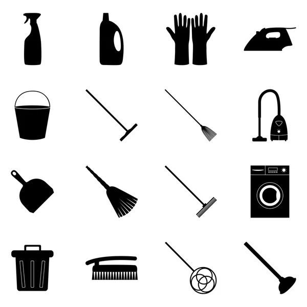 Set of cleaning icons, vector illustration — Stock Vector