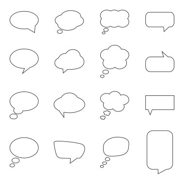 Boş konuşma balonları, vektör çizim seti