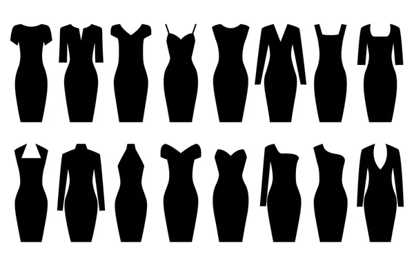 Ensemble de robes noires, illustration vectorielle — Image vectorielle