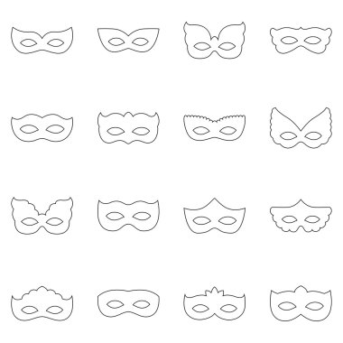 Karnaval maskeler ayarla, illüstrasyon vektör