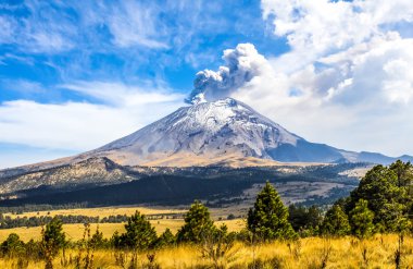 Active Popocatepetl volcano in Mexico clipart