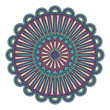 Renk çiçek mandala, vektör çizim