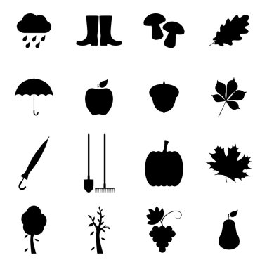 Sonbahar simgeler, vektör çizim set