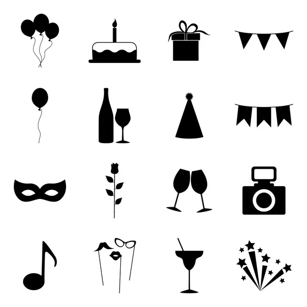 Ensemble d'icônes de fête, illustration vectorielle — Image vectorielle