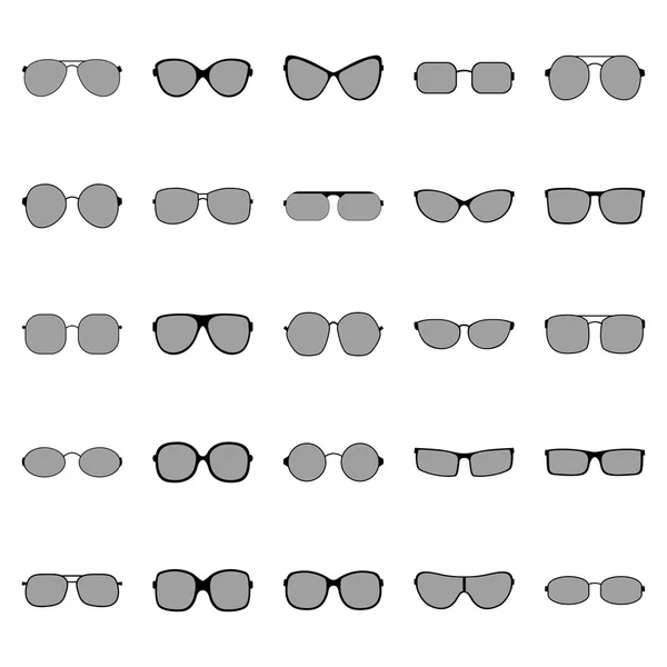 Set of glasses and sunglasses, vector illustration — Stock Vector