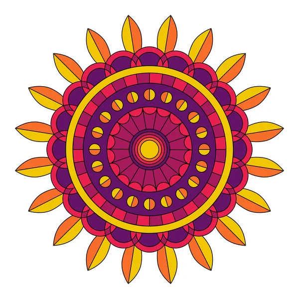 Color floral mandala, vector illustration — Stock Vector