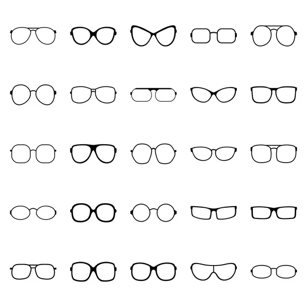Set of glasses and sunglasses, vector illustration — Stock Vector