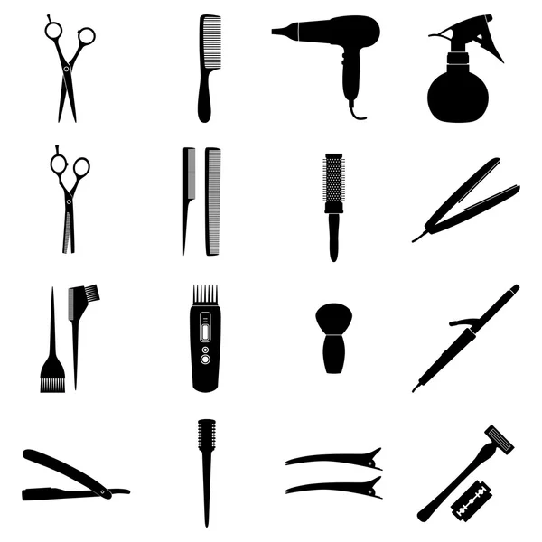 Set of icons of hairdresser tools, vector illustration — Stock Vector