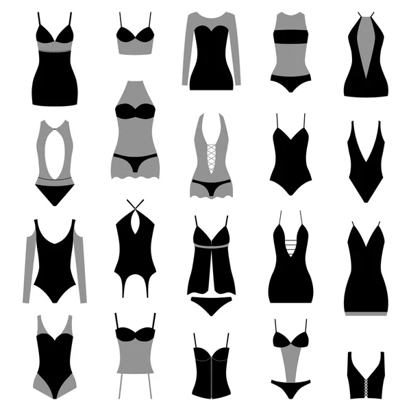 Conjunto de lingerie erótica, ilustração vetorial —  Vetores de Stock